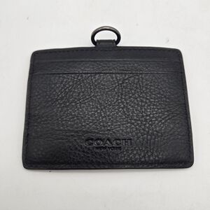 Coach Pebbled Black Leather Card Holder
